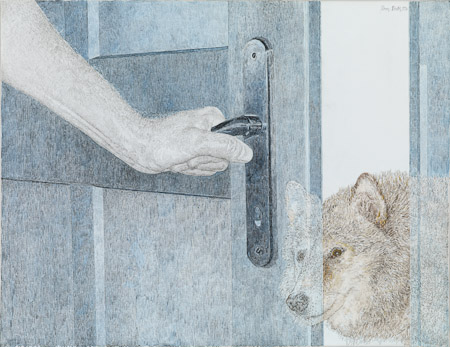 Dem Wolf die Tür öffnen, 1996, 50 x 65cm, LW