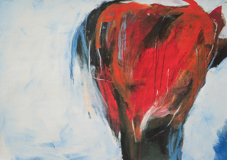 Herz 2001, Mischtechnik auf Papier, 100 x 70 cm