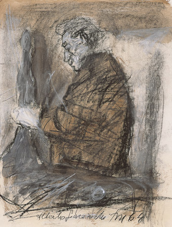 Alberto Giacometti, Kohle-Kreide, 1964